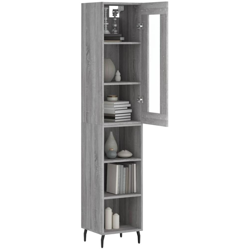 Credenza Grigio Sonoma 34,5x34x180 Cm In Legno Multistrato - Foto 3