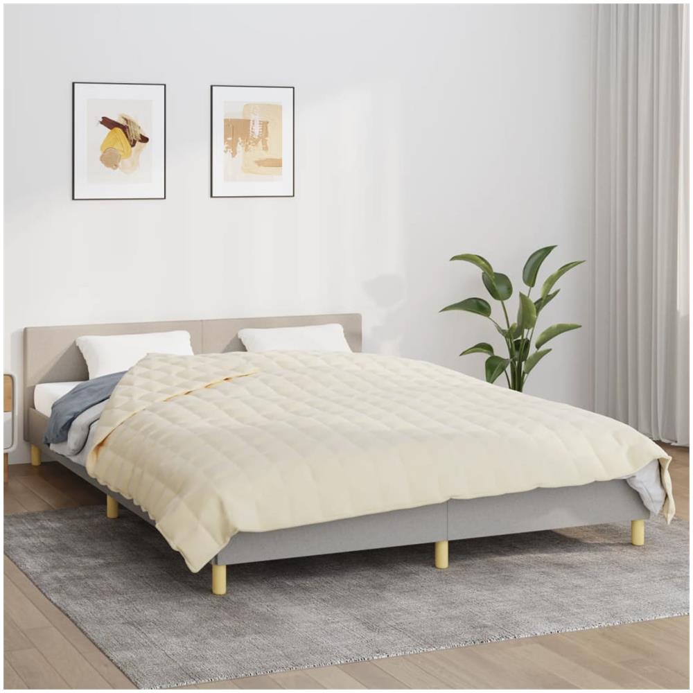 Coperta Ponderata Crema Chiaro 220x230 Cm 11 Kg Tessuto - Foto 1