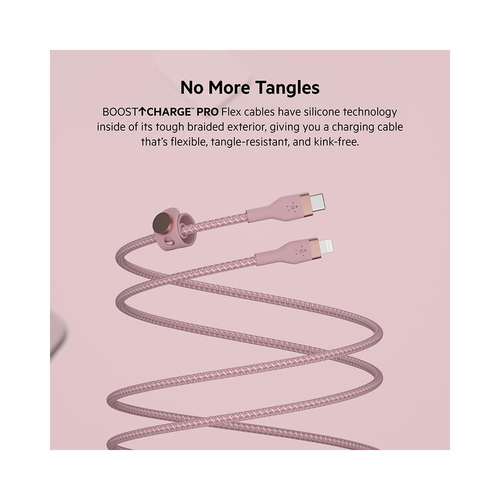 Cavo BoostCharge Pro Flex USB-C con cavo Lightning 1M Rosa - Foto 1