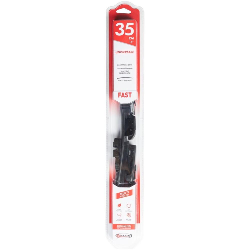 Spazzola Tergicristallo Singola Fast 35 Cm - 14"", Per Spazzole Tradizionali E Curve, Massima Aderenza E Resistenza - Foto 1