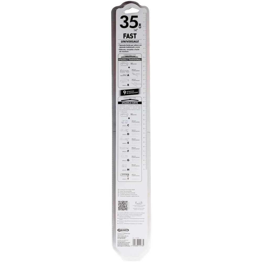 Spazzola Tergicristallo Singola Fast 35 Cm - 14"", Per Spazzole Tradizionali E Curve, Massima Aderenza E Resistenza - Foto 2