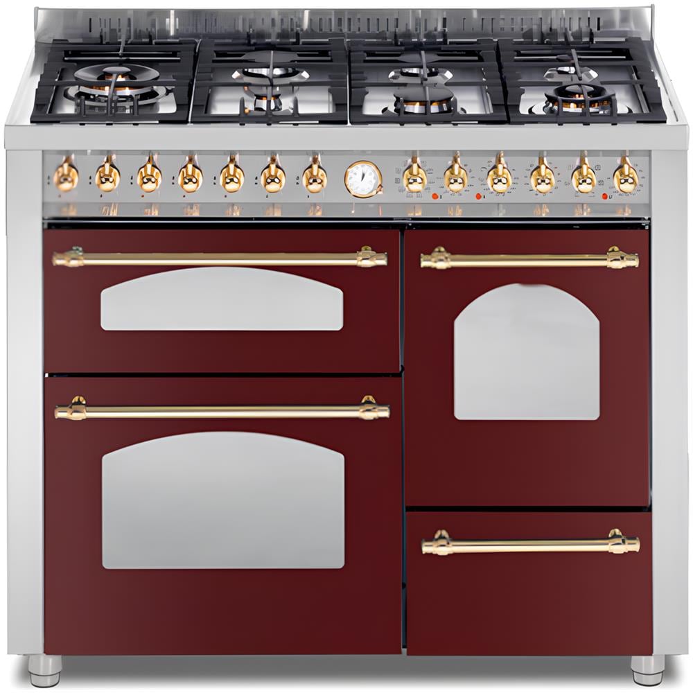 Cucina Elettrica RRT116MFET 7 Fuochi a Gas Forno Elettrico Multifunzione Ventilato Dimensioni 110 cm Colore Rosso - Foto 1