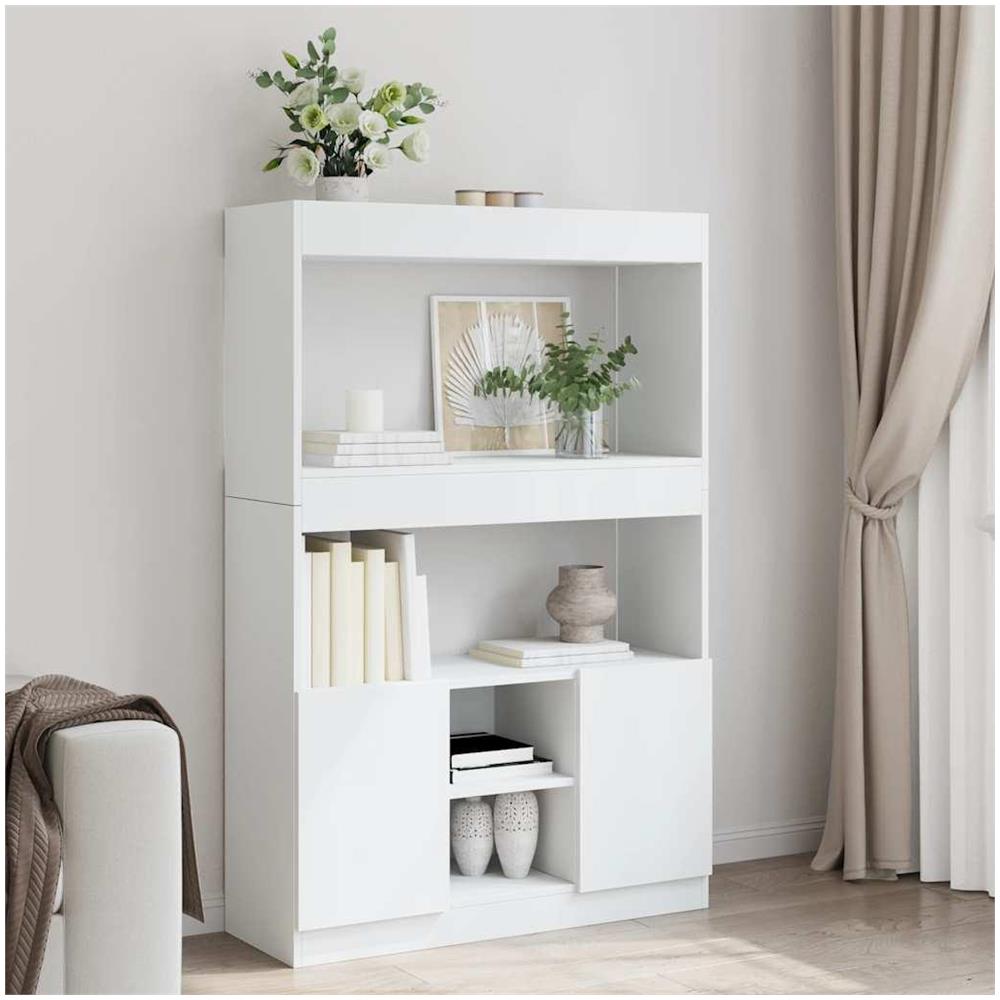 Credenza Bianca 92x33x140 cm in Truciolato - Foto 2