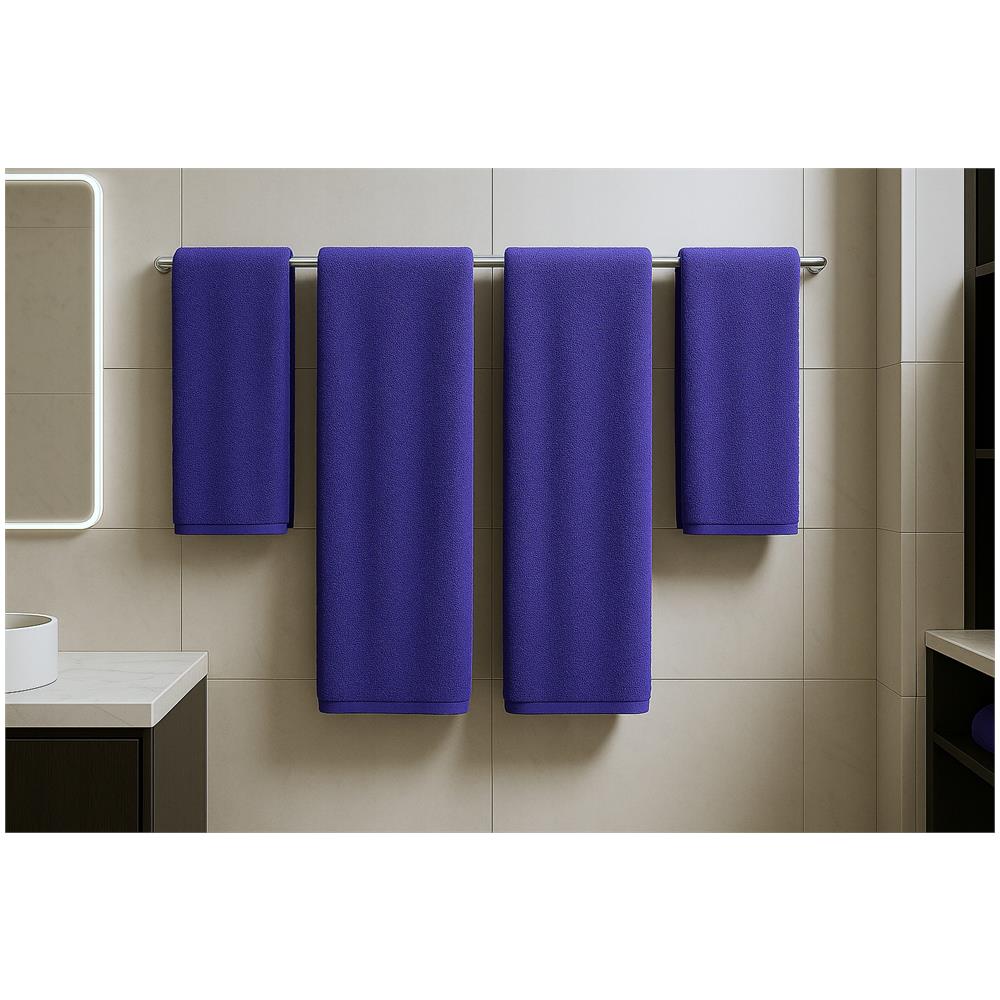 Set di asciugamani Diana, 4 pezzi - 2x50x90 cm + 2x70x140 cm - Colore: bluette - Alta qualità - Ultra assorbenti - Foto 1