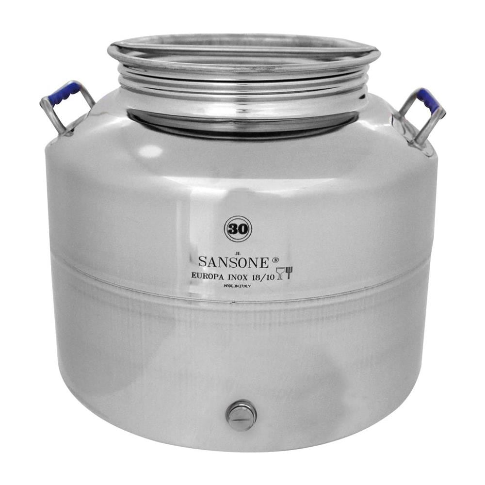 Contenitore in acciaio inox 30 Lt per olio tipo saldato con tappo a vite - Foto 2