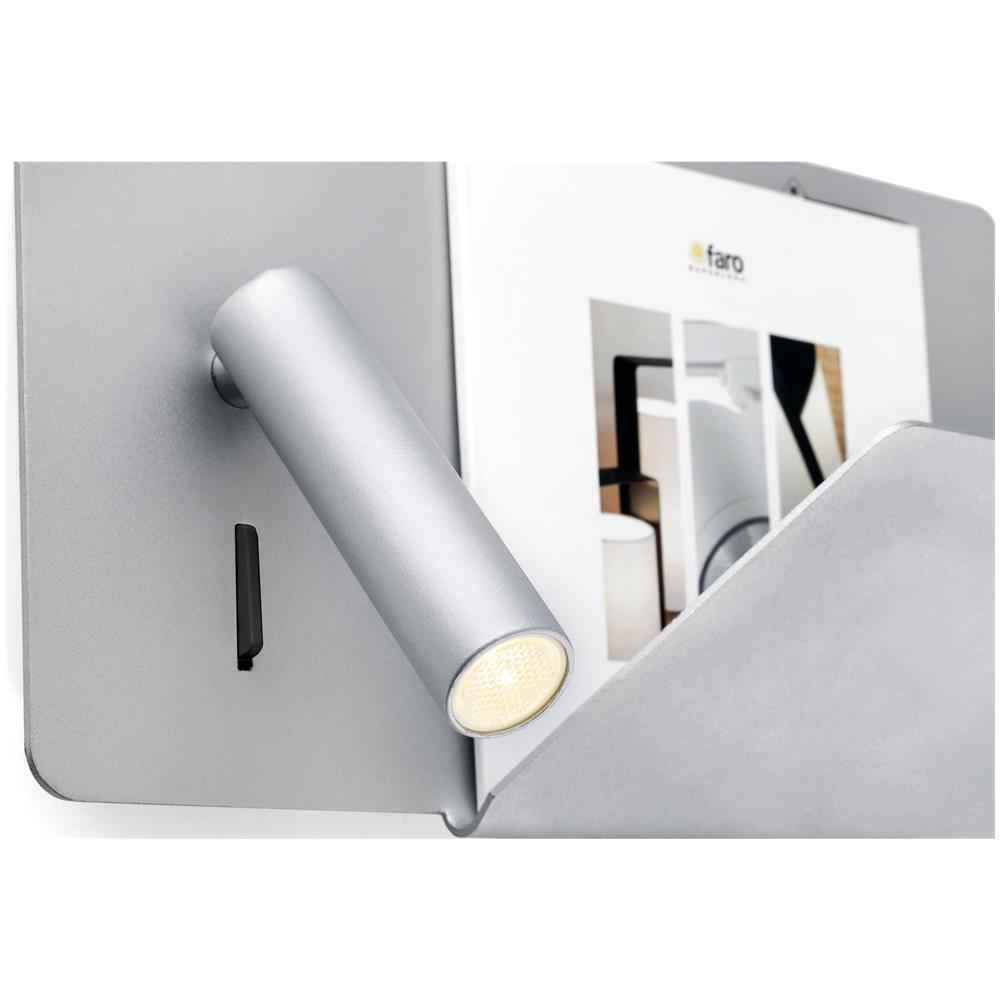 Faro 62123 - Suau Usb Lampada Da Parete Grigio Con Lettore Led Destra - Foto 2