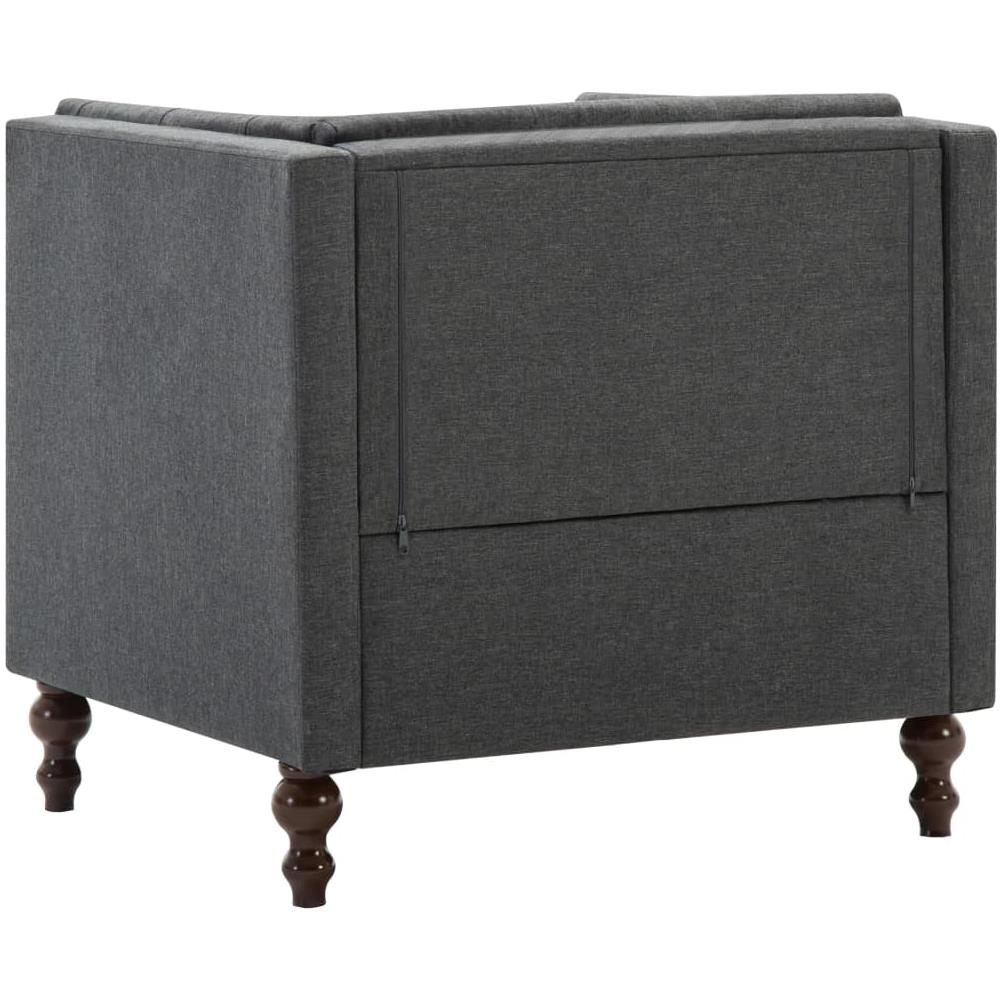 Poltrona Con Rivestimento In Tessuto Grigio Scuro - Foto 7