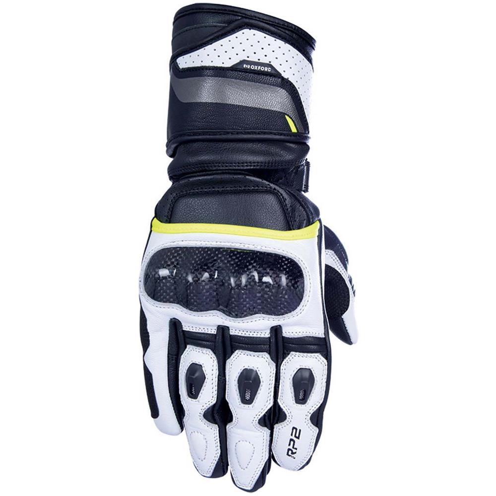 Guanti Moto In Pelle Rp-2 2.0 Long Sports Nero Bianco Fluorescent (m, Bianco) - Foto 1