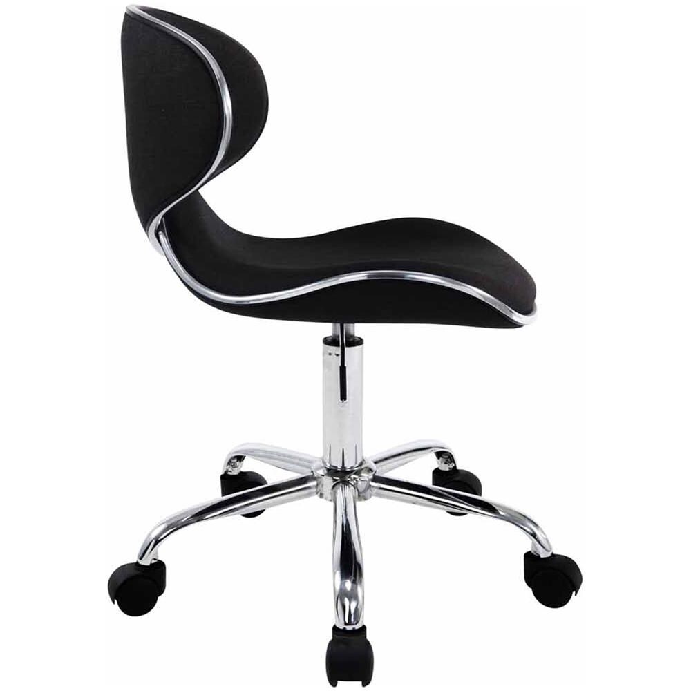 Sedia Sgabello da Lavoro Las Vegas V2 - Sedia con Ruote per Scrivania o Ambulatorio I Poltroncina Pc in Tessuto, Imbottita e Regolabile in Altezza 45-61 cm I Sedia per Studio Design Nero - Foto 3