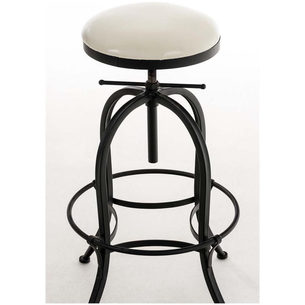 Sgabello Bar Radong Design Industriale In Metallo E Similpelle I Sedia Cucina Imbottita Regolabile 70-90 CM I Sgabello Bancone Rotondo Nero - Foto 2