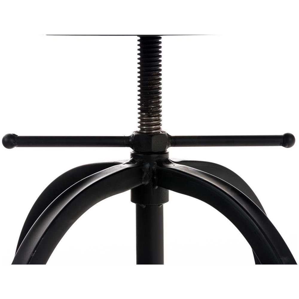 Sgabello Bar Radong Design Industriale In Metallo E Similpelle I Sedia Cucina Imbottita Regolabile 70-90 CM I Sgabello Bancone Rotondo Nero - Foto 5
