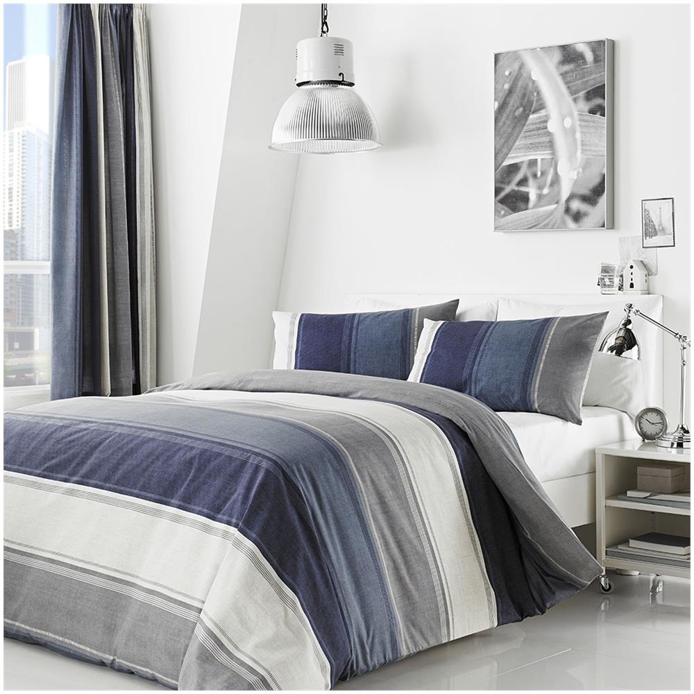 'betley' Classic Wide Stripe Set Copripiumino, Poliestere, Blu, Super-king - Foto 2