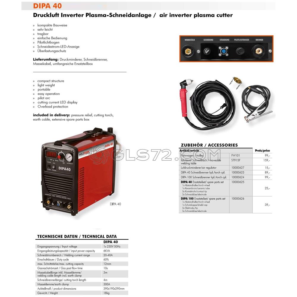Inverter Taglierina Al Plasma Aria Compressa Taglio Fino A 12 Mm Holzmann Dipa40 - Foto 2