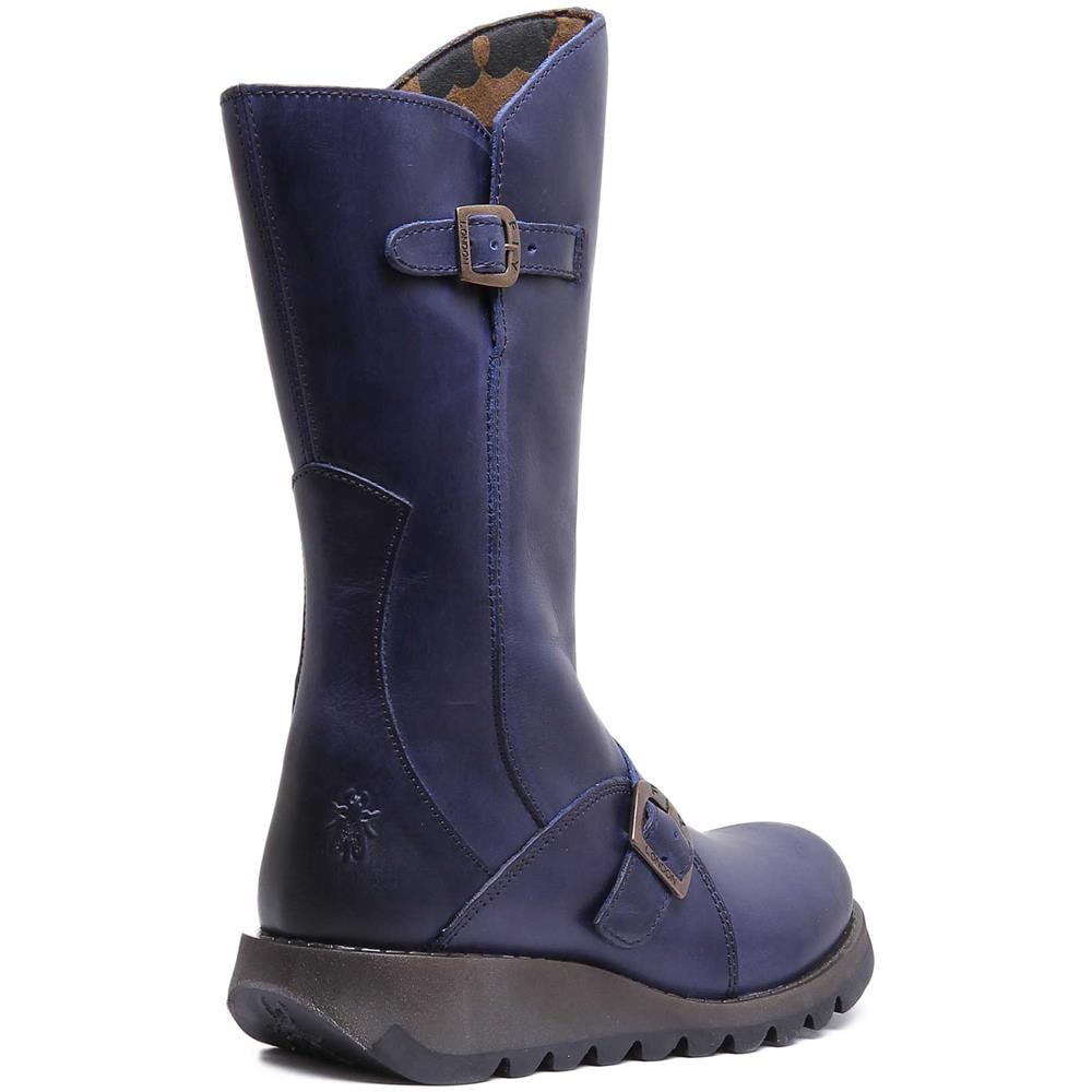 Mes 2 Leather Stivali Alti Al Ginocchio In Blu Per Le Donne - Foto 3