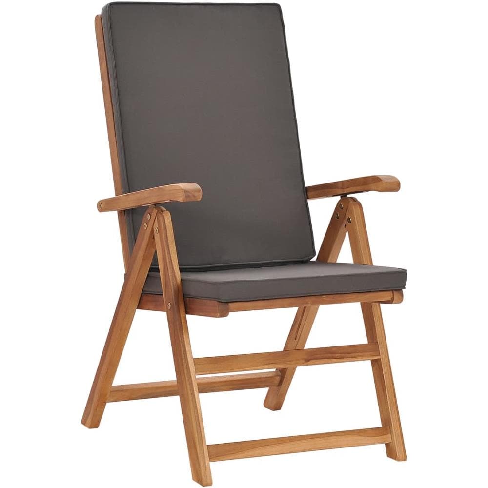 Sedie da Giardino con Cuscini 2 pz Legno di Teak Grigio - Foto 2