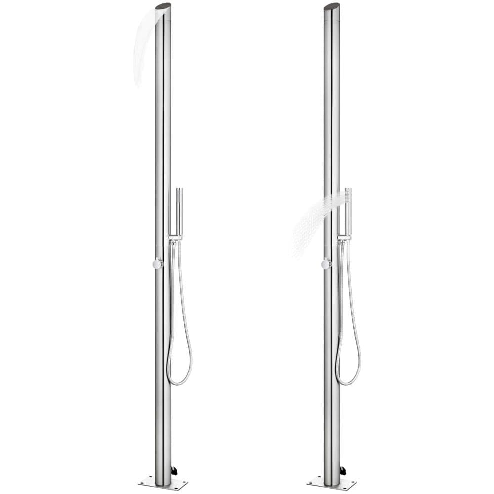 Doccia Da Giardino Con Base Grigia 225 Cm In Acciaio Inox - Foto 2