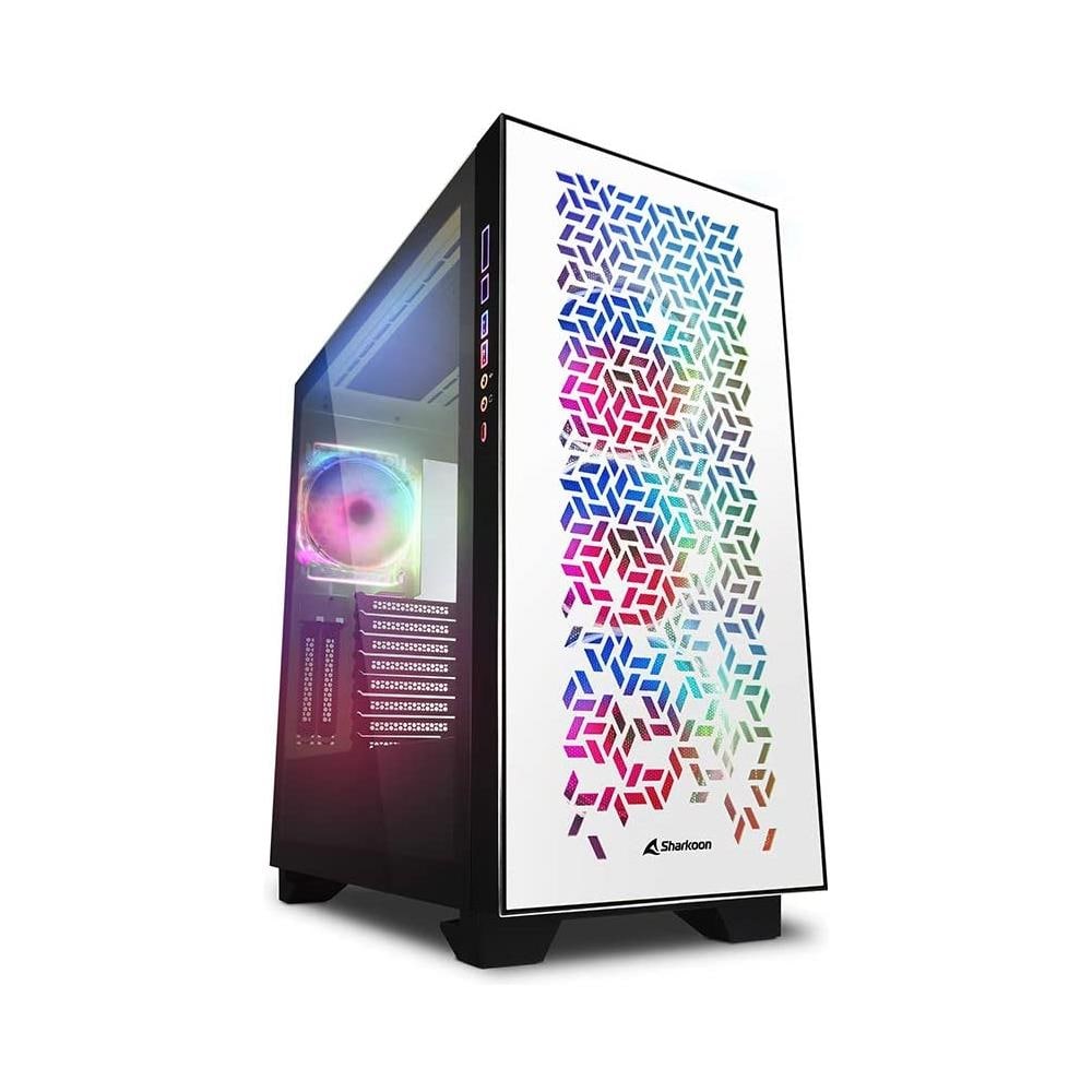 Case Elite Shark CA300H Tower ATX / EATX / micro ATX / Mini-ITX 2 Porte USB 3.0 1 Porta 3.1 Colore Bianco (Finestrato)  - Foto 1