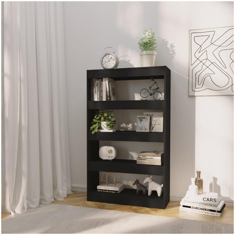 Libreria /Divisorio Nero 80x30x135 cm in Truciolato - Foto 3