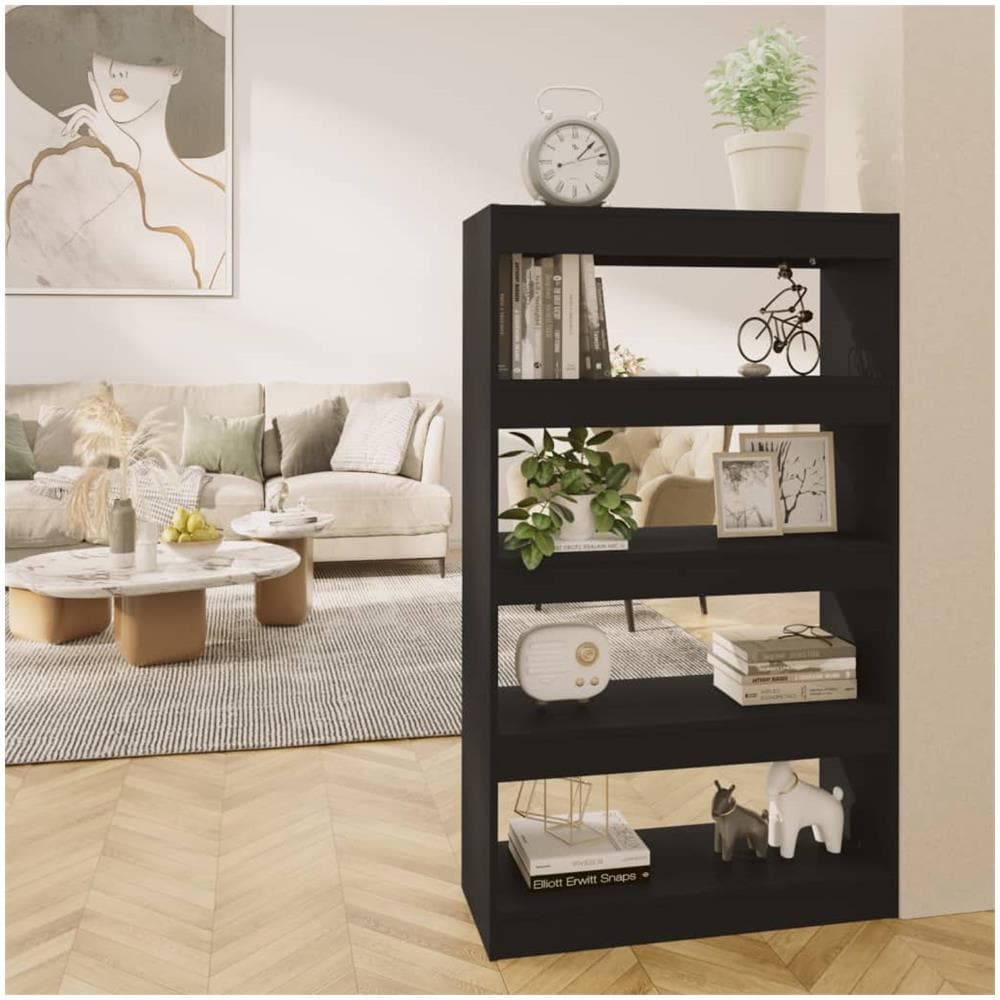 Libreria /Divisorio Nero 80x30x135 cm in Truciolato - Foto 1