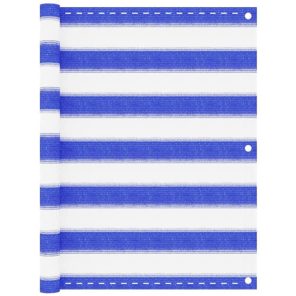 Paravento Da Balcone Blu E Bianco 75x500 Cm In Hdpe - Foto 1