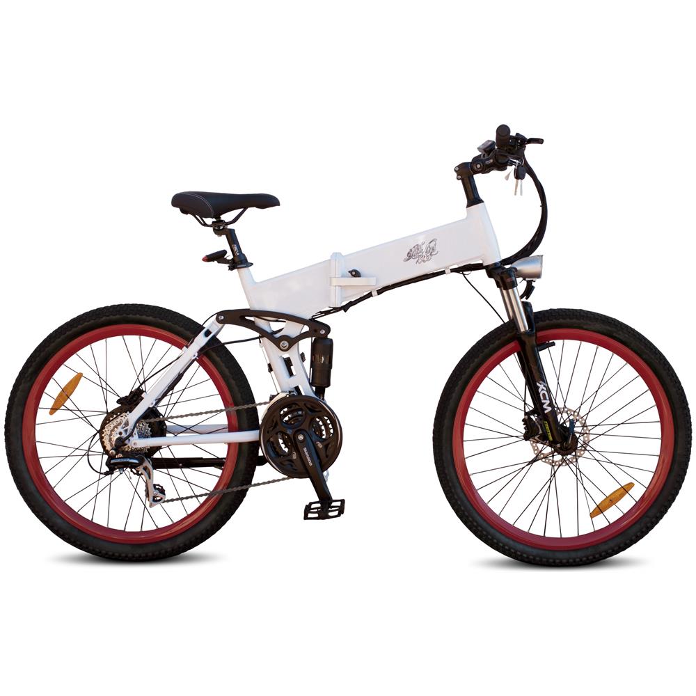 Raptor - Bianco - 250w / 12ah - Bicicletta Elettrica Da Montagna Pieghevole - Doppia Sospensione Pieghevole Ebike - Foto 1