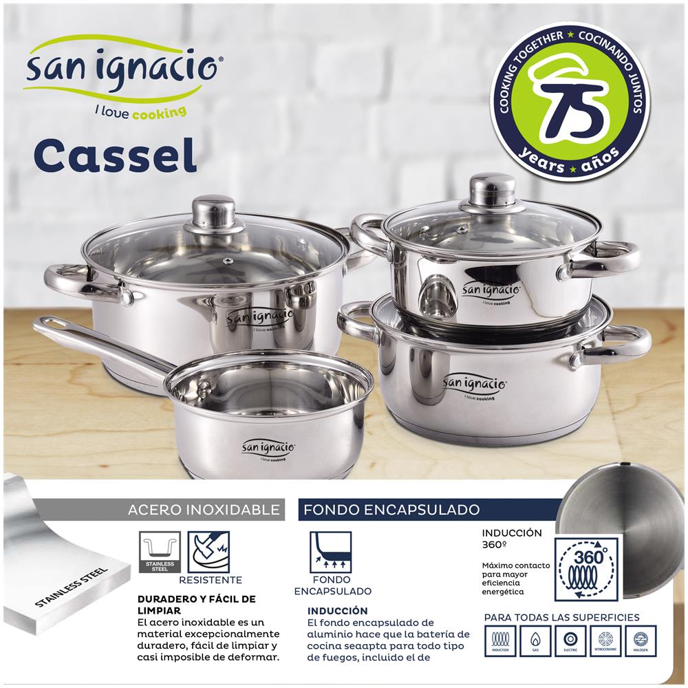Set Di 7 Pezzi In Acciaio Inox: Casseruola Ø16 (1,5l) Senza Coperchio / Ø18 (2,0l) ; Ø20 (3,0l) E Ø24 (4,0l) Con Coperchio E Set Di 3 Padelle Ø16/20/24 Cm, Alu - Foto 2