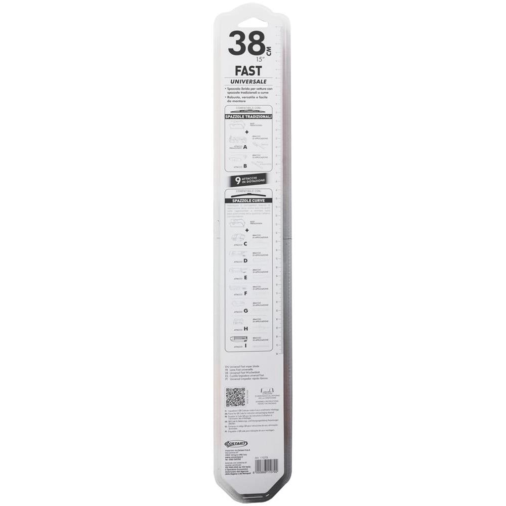 Spazzola Tergicristallo Singola Fast 38 Cm - 15"", Per Spazzole Tradizionali E Curve, Massima Aderenza E Resistenza - Foto 2