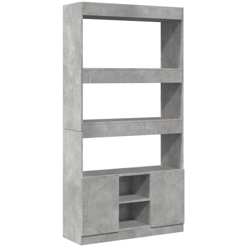 Credenza Grigio Cemento 92x33x180 cm in Legno Multistrato - Foto 1