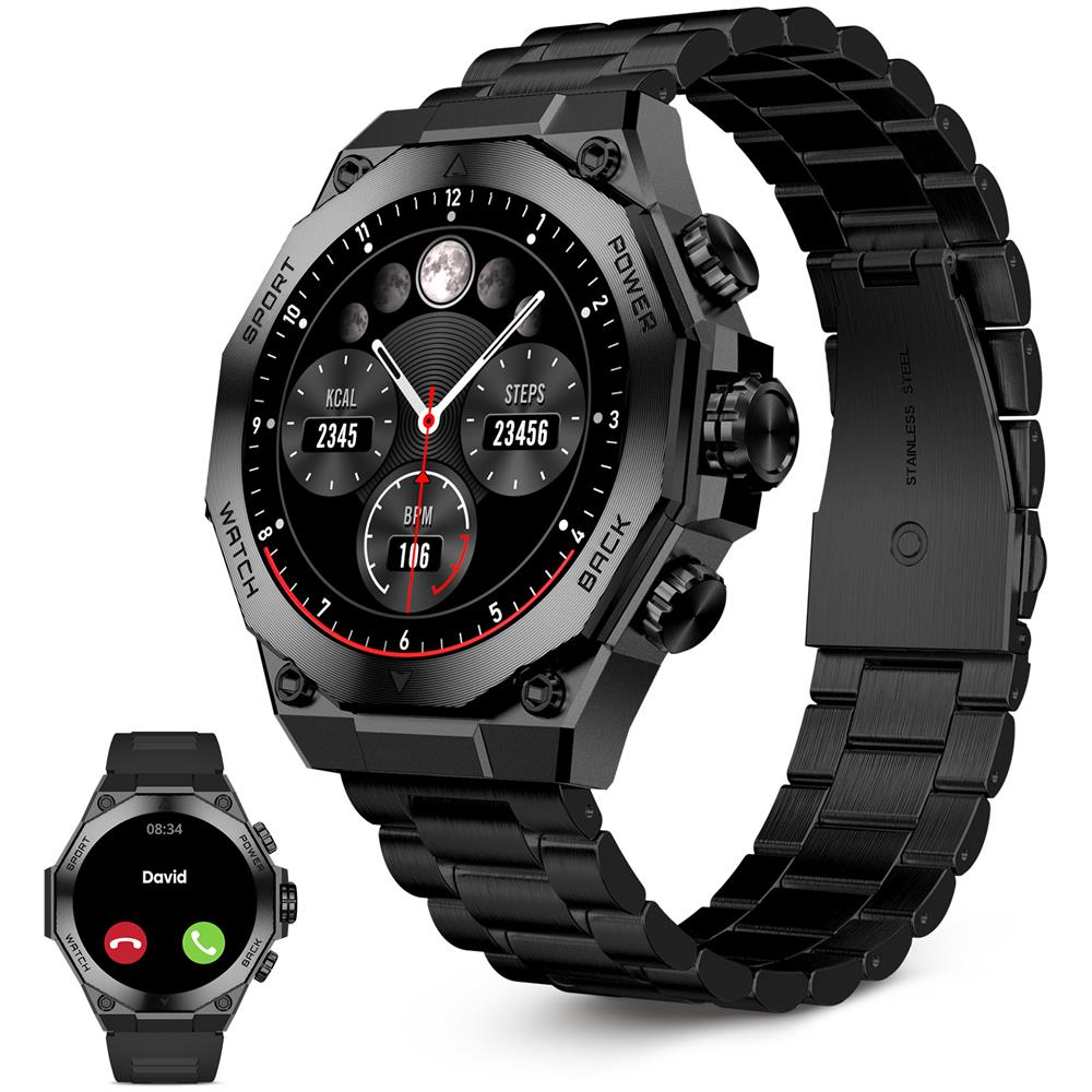 Titanium 3,63 cm (1.43") AMOLED 55 mm Digitale 466 x 466 Pixel Touch screen Nero, Titanio - Foto 1