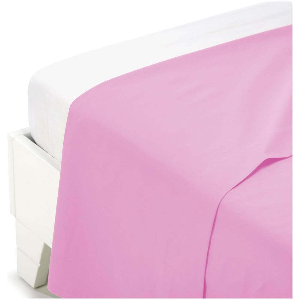 Lenzuolo Superiore In Cotone Colore Rosa Misura Matrimoniale - Foto 1