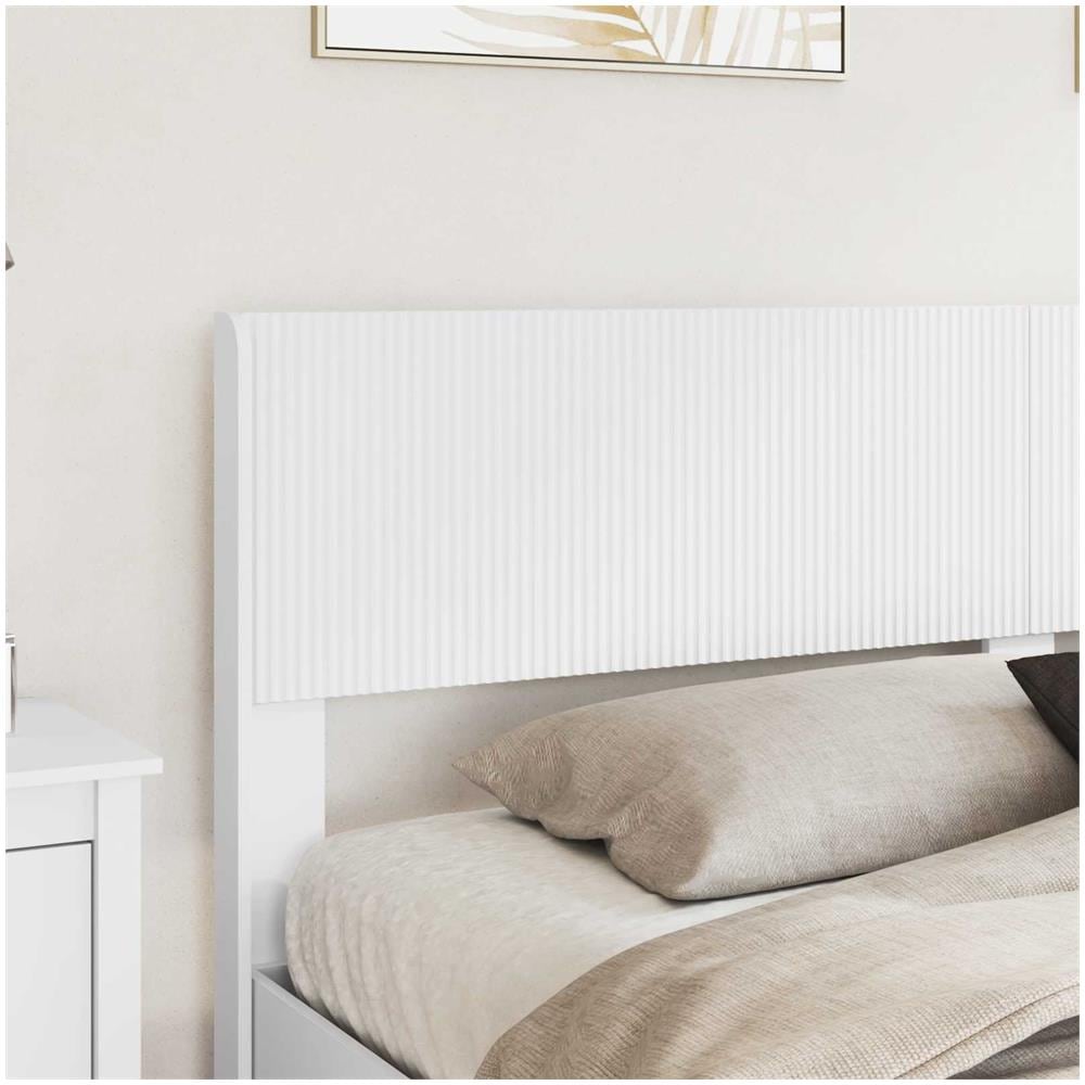 Struttura del letto con stoccaggio e testata Bianco - Foto 2