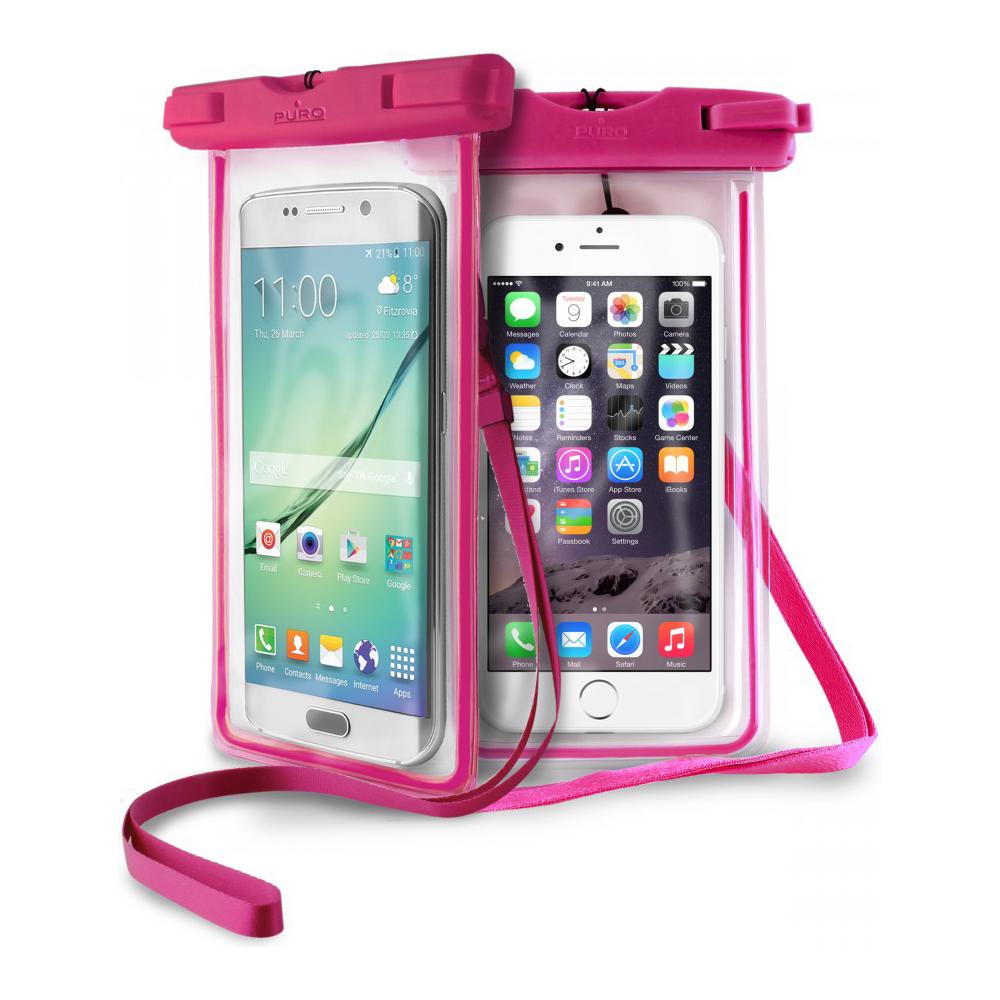 Cust Impermeabile Smartphones Up To 5.1'' con chiusura rigida e laccetto ? IPX8 - ROSA - Foto 1