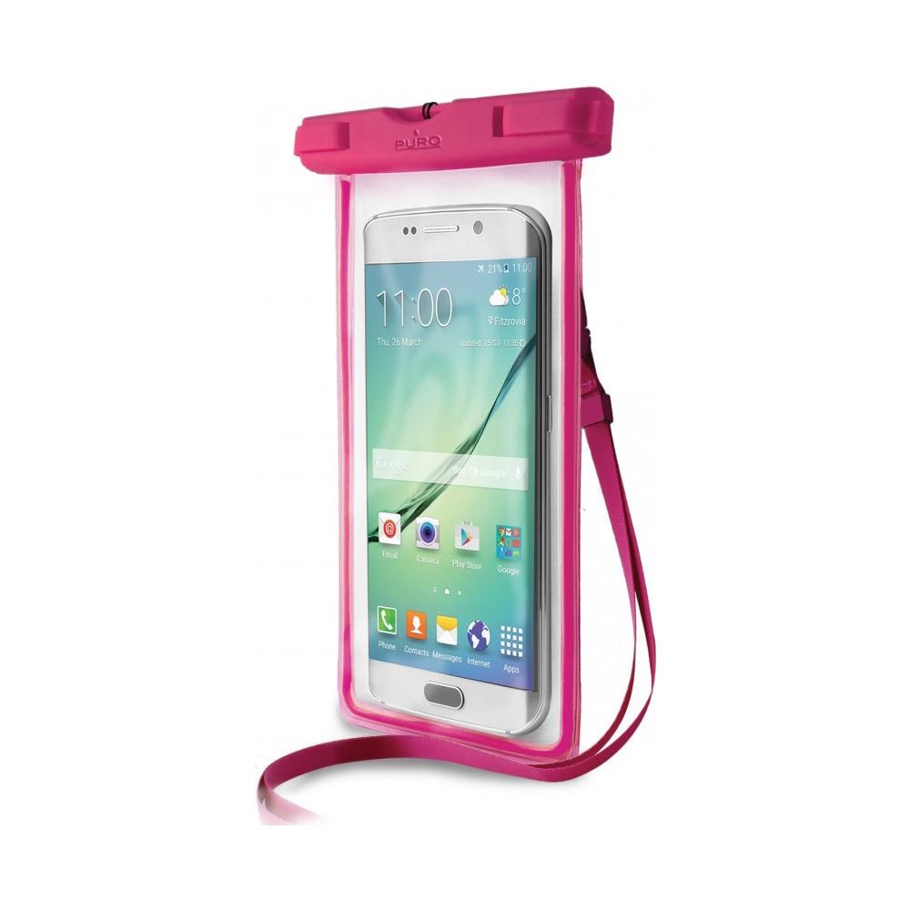 Cust Impermeabile Smartphones Up To 5.1'' con chiusura rigida e laccetto ? IPX8 - ROSA - Foto 2