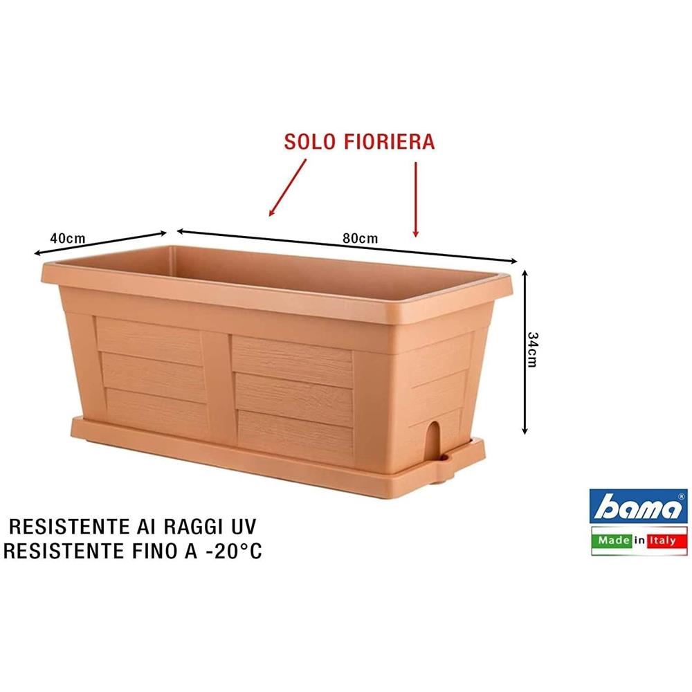 Fioriera 80 Maxi Legno Cotto 31180 - Foto 2