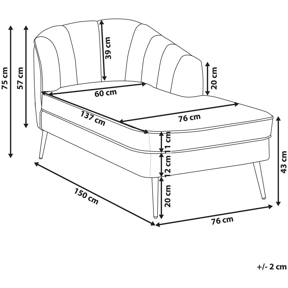 Chaise Longue Sinistra In Velluto Rosa Allier - Foto 2