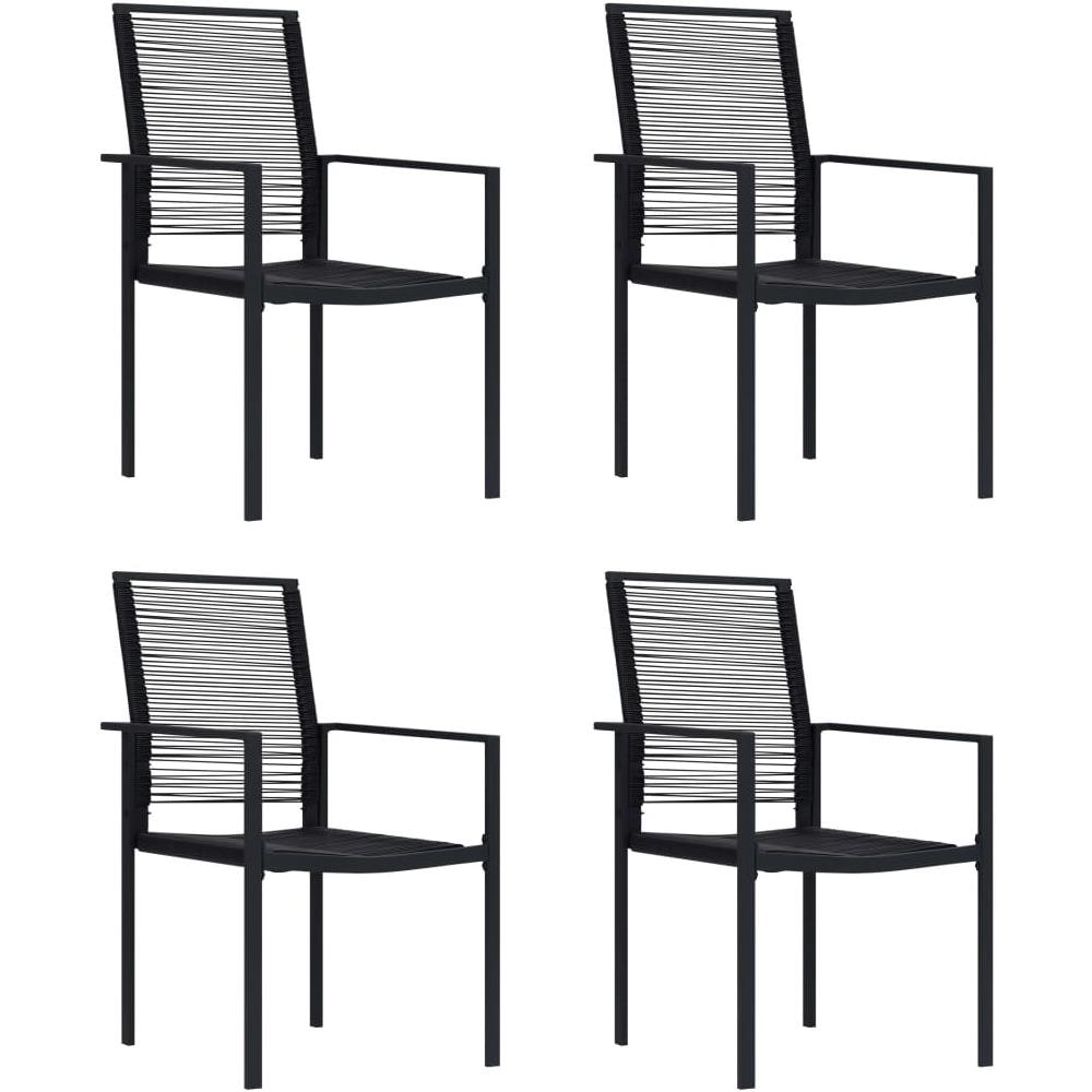 Sedie Da Giardino 4 Pz In Rattan Nero - Foto 1