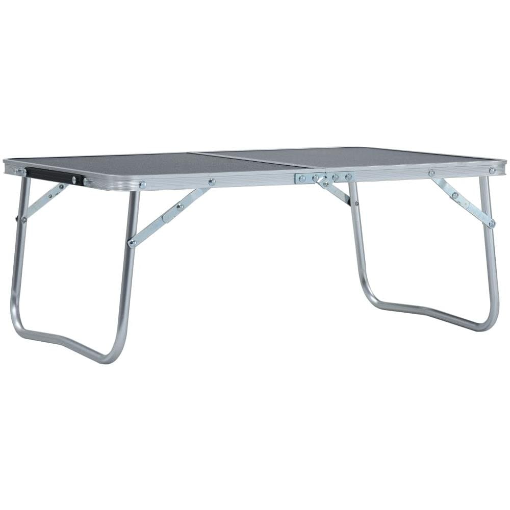 Tavolo Pieghevole Da Campeggio Grigio In Alluminio 60x40cm - Foto 1