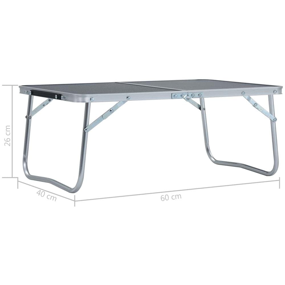 Tavolo Pieghevole Da Campeggio Grigio In Alluminio 60x40cm - Foto 7