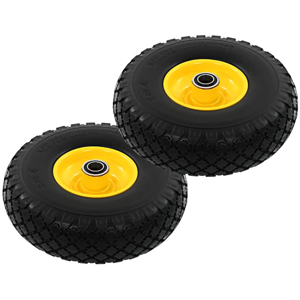 Ruote Carrello a Mano 2 pz in PU Solido 3.00-4 (260x85)  - Foto 1