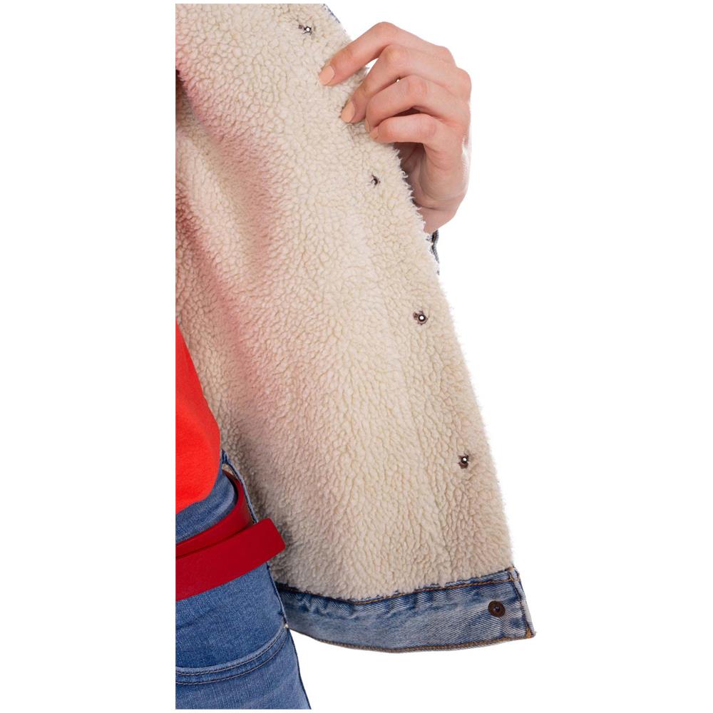 Giubbotto Donna Sherpa In Jeans - Foto 4