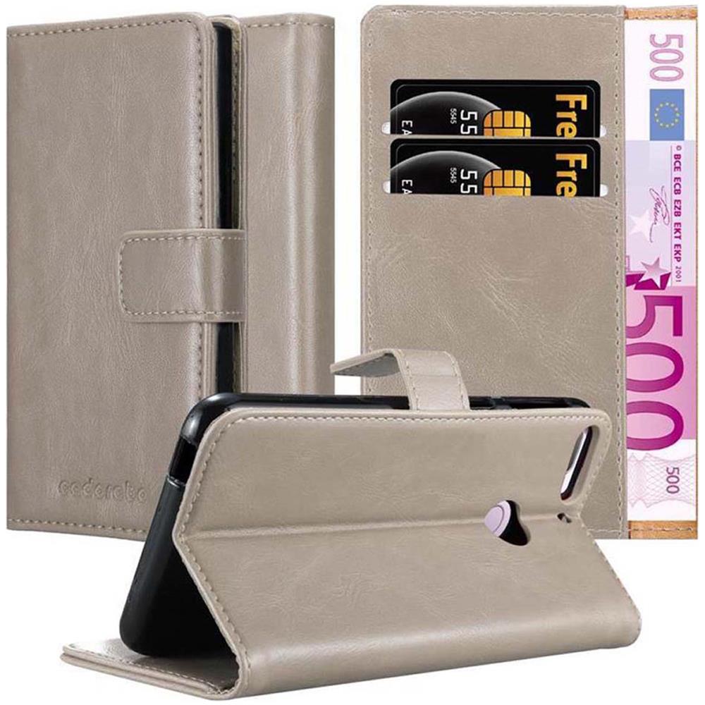 Custodia Compatibile Con Htc Desire 12 Plus In Marrone Cappuccino - Coperchio Protettiva Con Chiusura Magnetica, Funzione Stand E Tasca Per Le Carte - Foto 1