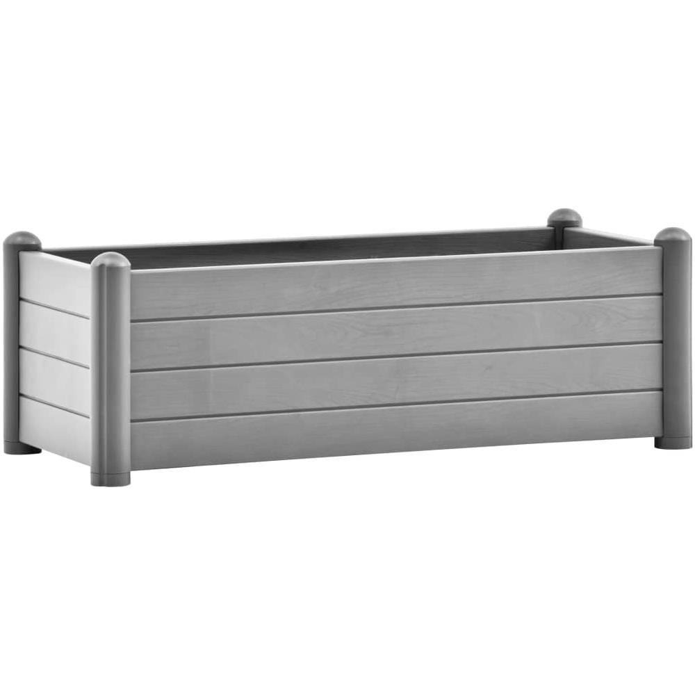 Letto Rialzato Da Giardino In Pp Grigio Pietra 100x43x35 Cm - Foto 1