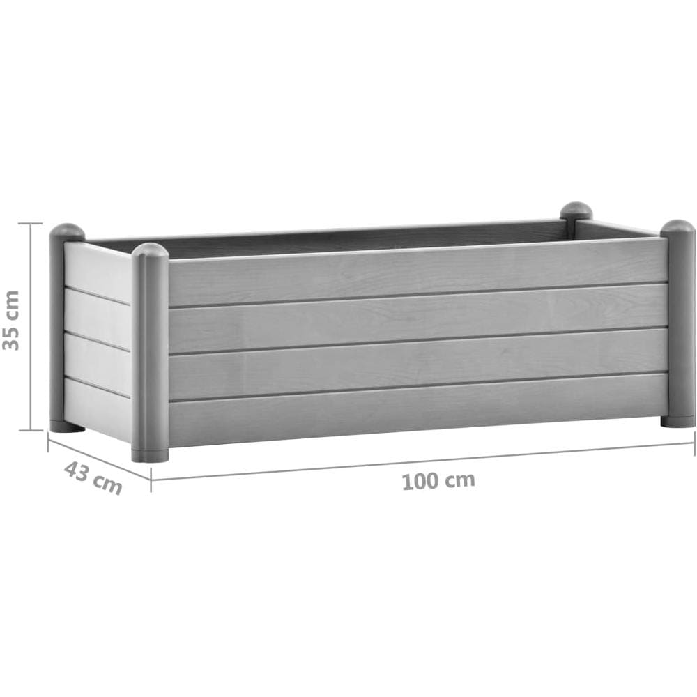 Letto Rialzato Da Giardino In Pp Grigio Pietra 100x43x35 Cm - Foto 5