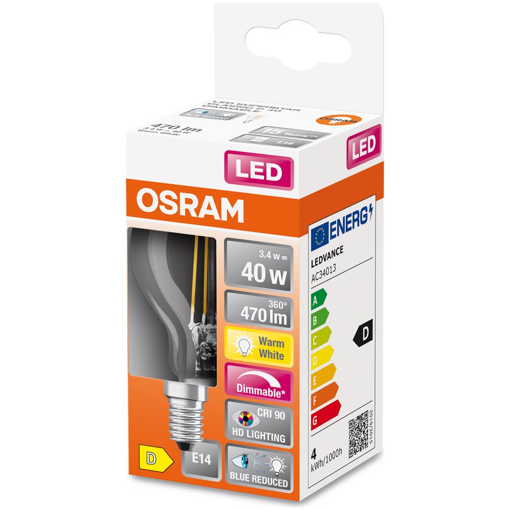 Lampada Led Dimmerabile Superstar Con Resa Cromatica Particolarmente Elevata (cri90), E14-base Vetro Smerigliato, bianco Caldo (2700k), 470 Lumen, Sostituzione Delle Lampade 40w, , 1-confezione - Foto 2