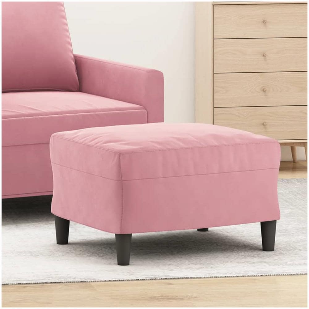 Poggiapiedi Rosa 60x50x41 Cm In Velluto - Foto 1
