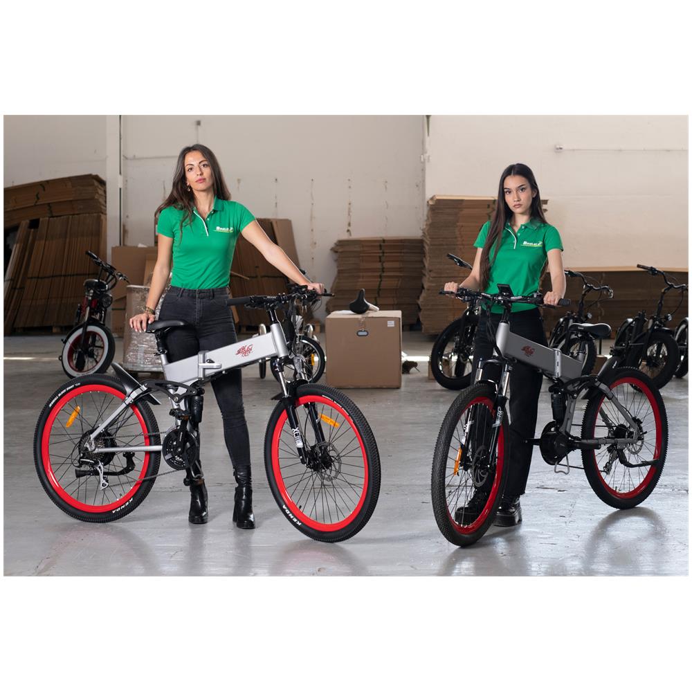 Raptor - Bianco - 250w / 14ah - Bicicletta Elettrica Da Montagna Pieghevole - Doppia Sospensione Pieghevole Ebike - Foto 6