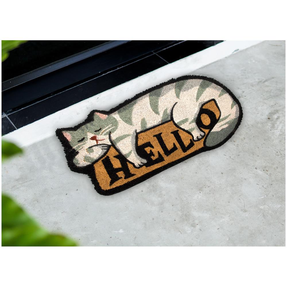 Zerbino Entrata Ingresso Esterno Antiscivolo Cocco Animal Cat Hello - Foto 2