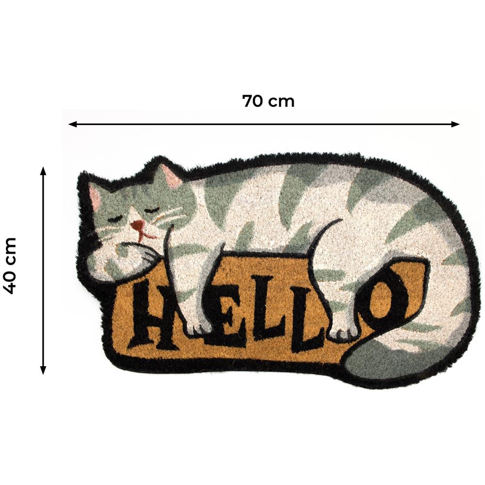 Zerbino Entrata Ingresso Esterno Antiscivolo Cocco Animal Cat Hello - Foto 5