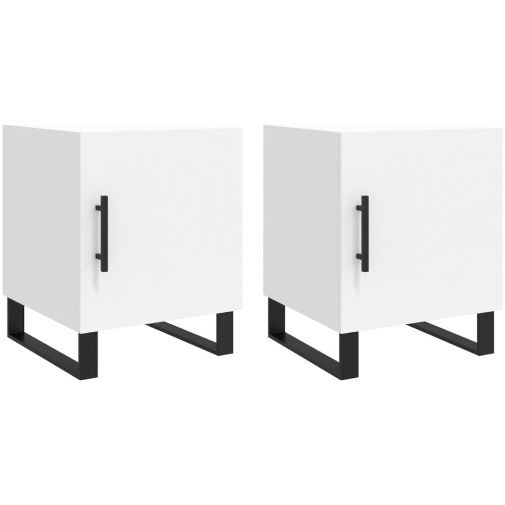 Comodini 2 Pz Bianchi 40x40x50 Cm In Legno Multistrato - Foto 2