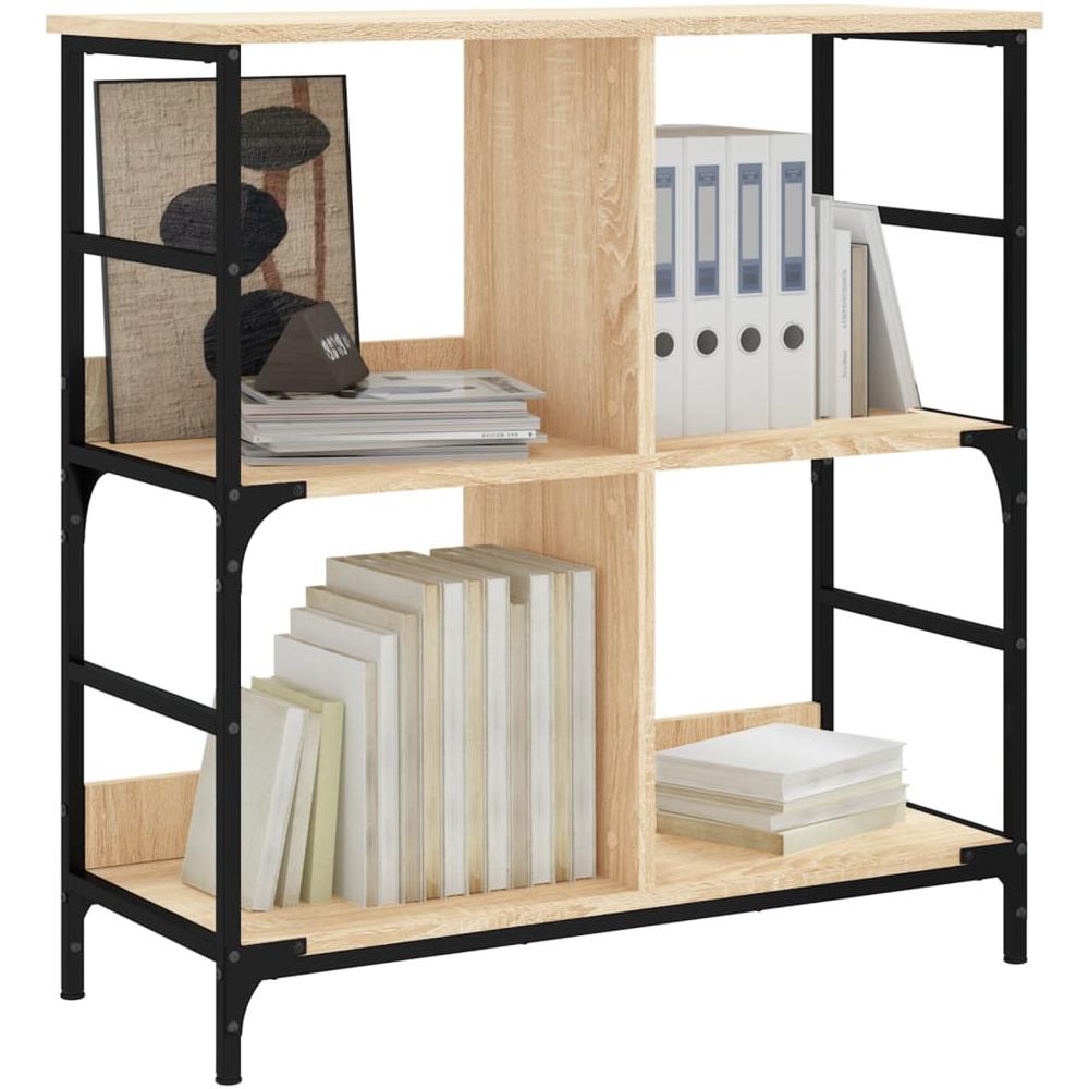 Libreria Rovere Sonoma 78,5x33x82 Cm In Legno Multistrato - Foto 3